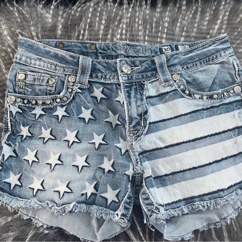 Denim Star-Patterned Women's Shorts